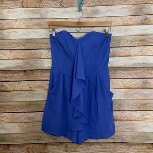 Express Blue Strapless Jumpsuit